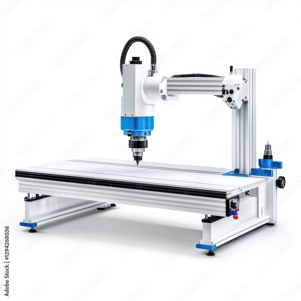 Poster precision cnc machine for industrial fabrication and woodworking projects with clean white backgroun