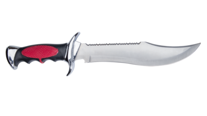 red knife on white background