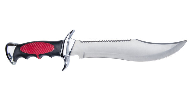 red knife on white background