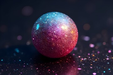 Vibrant Glittery Christmas Ornament on Dark Background