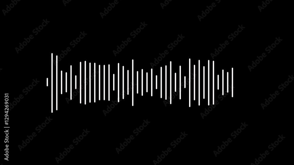 Leinwandbilder sound wave animated in black background. white audio waveform spectrum animation, visualization soun