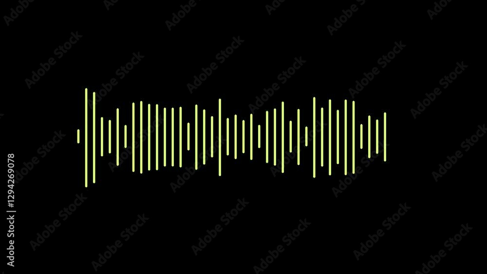 Leinwandbilder sound wave animated in black background.audio waveform spectrum animation, visualization sound graph