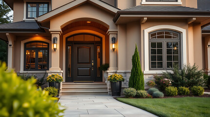 Luxury Home Exterior: Modern Architecture, Landscaping, and Elegant Design