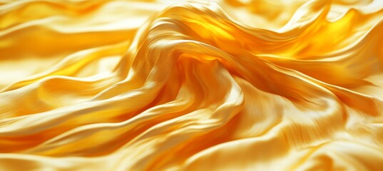 Fototapeta premium Golden Silk Satin Drapes with Luxurious Metallic Shine, Background for Fashion and Luxury