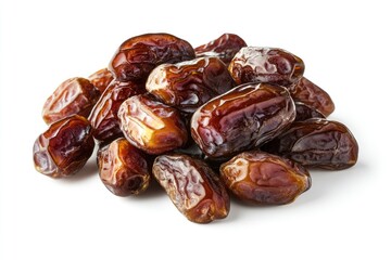 Pile of dates isolated on a white background with a clipping path
