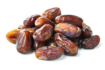 Pile of dates isolated on a white background with a clipping path