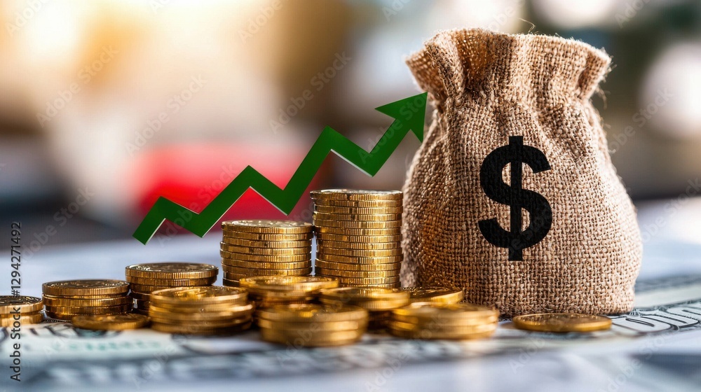 Aufkleber conceptual image depicting financial growth investment strategies and wealth management represented 