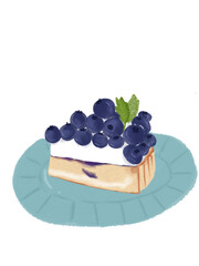 blueberry cake with white cream, using blueberry jam and white cream