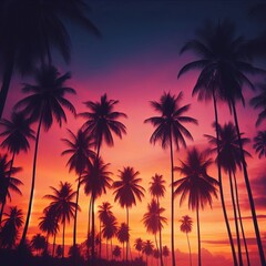 Obraz premium Palm Tree Silhouettes
