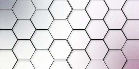 Futuristic Abstract Hexagonal Honeycomb Pattern with Geometric Gradient Design – Modern 3D Digital Background for Technology, Business, and Science Presentations in a Minimalist Monochrome Style.