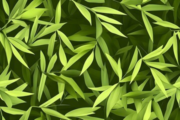 Fototapeta premium bamboo leaves seamless pattern organic leaf branch ornamental texture floral background nature summer garden tropical