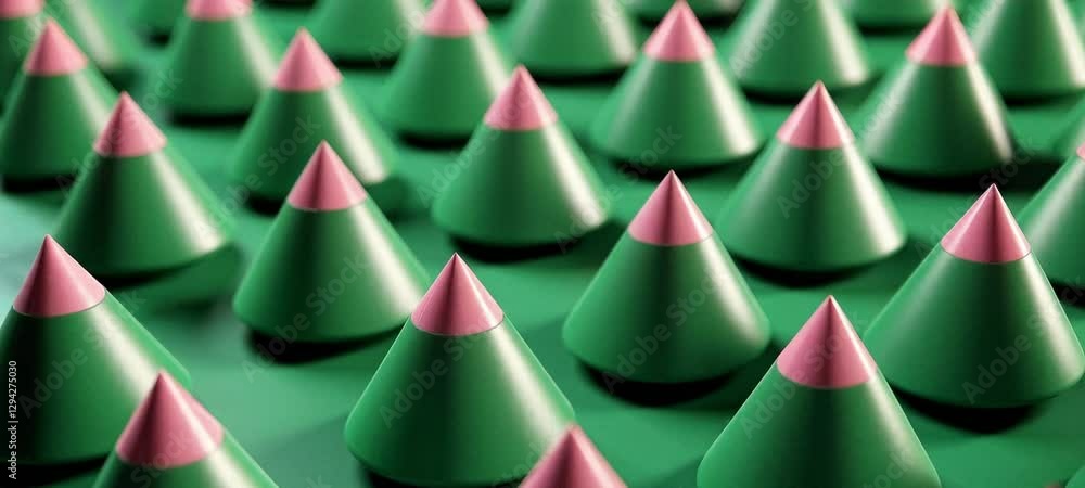 Aufkleber mesmerizing hypnotic movement of colorful geometric cones in symmetrical patterns