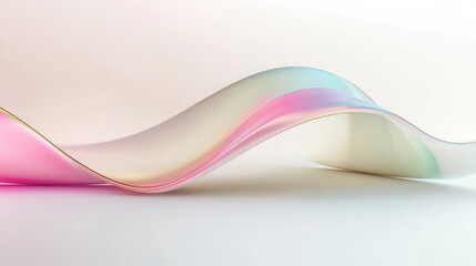 Abstract 3d gradient wave design with soft pastel colors and smooth curves