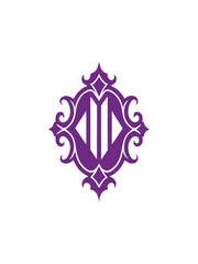 Ornate monogram vector graphic design.
