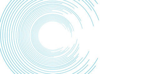 Blue minimal circular abstract dynamic lines isolated on white background. Future technology banner concept. vector illustration. Abstract Computer technology background. network visual connection.