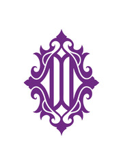 Ornate monogram vector graphic design.