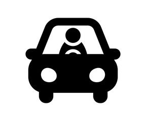 Car icon with driver icon. Vector car illustration.