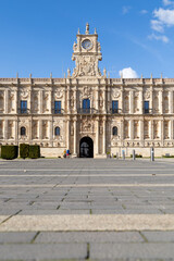 Fototapeta premium Leon, Spain - November 02, 2024: Exterior facade of the convent of san Mark in the city of Leon, Spain