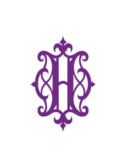 Ornate monogram vector graphic design.