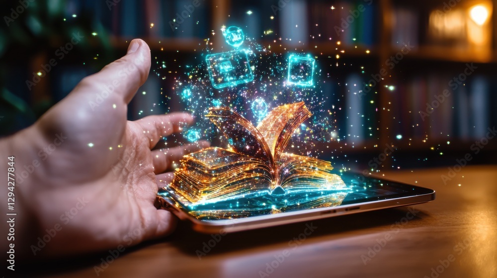 Poster magical digital book unleashing boundless creativity and through cutting edge interactive technology