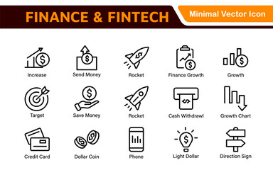 Finance and Accounting Icons Collection. Vector-Based Icons for Money Management, Investment, Taxes, and Business Finance