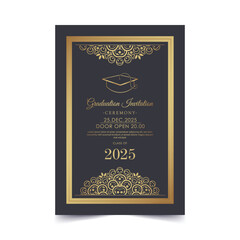 Elegant dark graduation invitation template