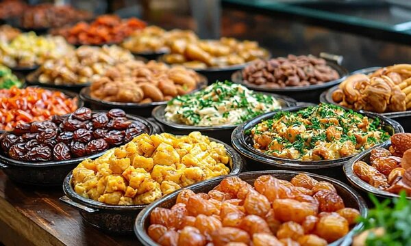 Iftar dishes include sweet foods
