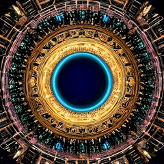Fototapeta premium golden ornament on a black background
