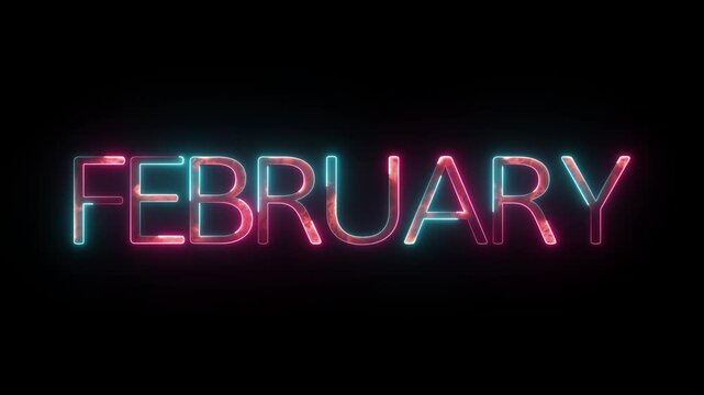 February. Hand drawn lettering word February. Month February.