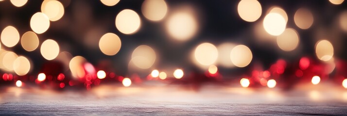 a blurry photo of a table with many lights on it and a blurry background