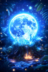 Blue Moon over Tropical Night, Firefly Glow