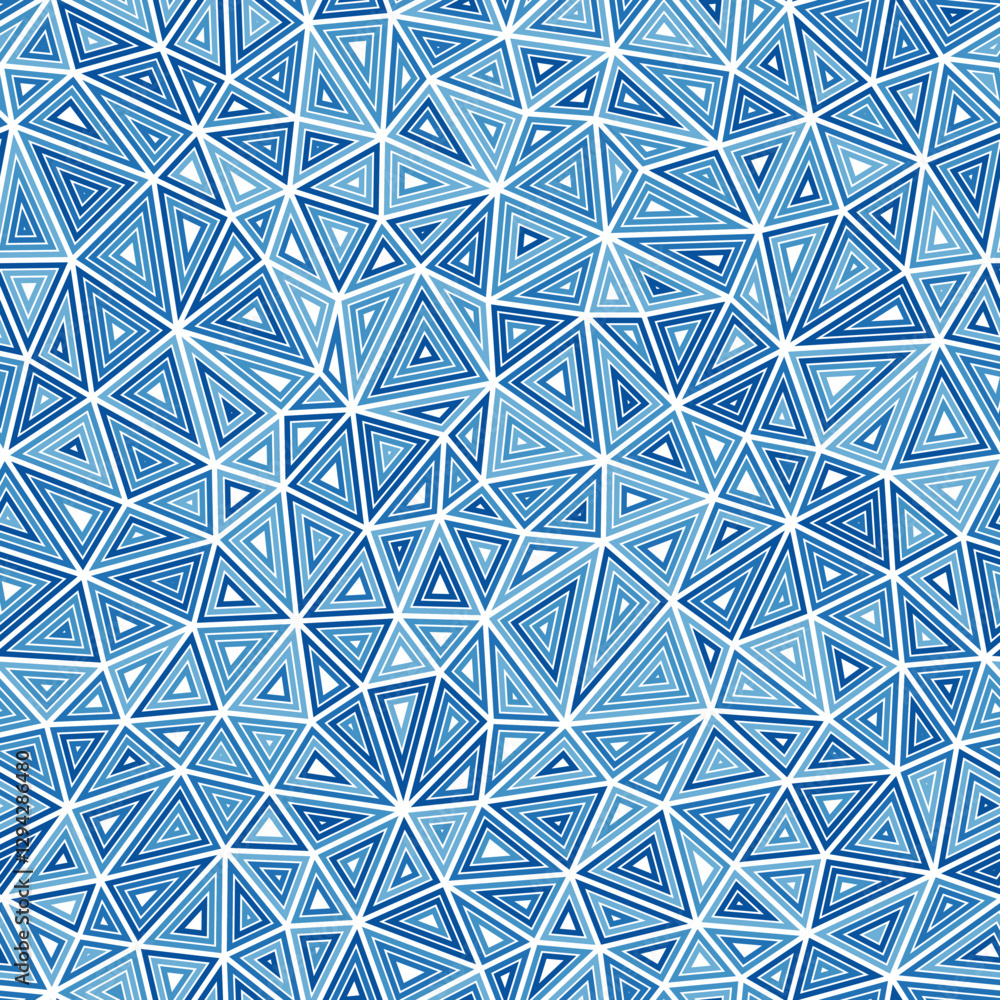 Poster triangle shapes background. multiple repeated inner triangles. compact triangles size. mono tone col