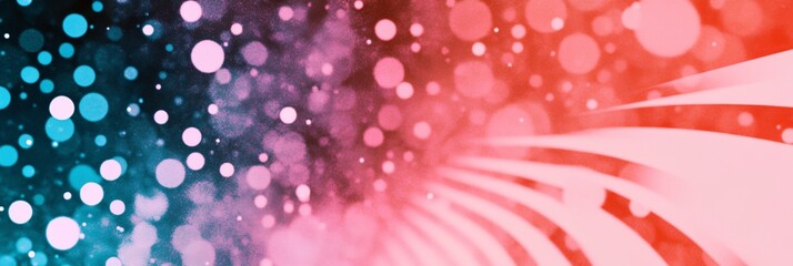 A colorful background with pink and blue swirls and purple dots
