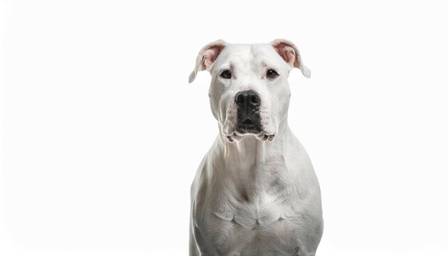 standing dogo argentino white argentinian dog isolated on white background