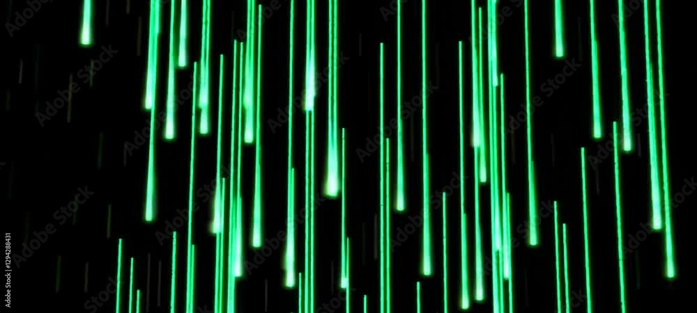 Poster dynamic neon green lines creating futuristic vertical light patterns in motion