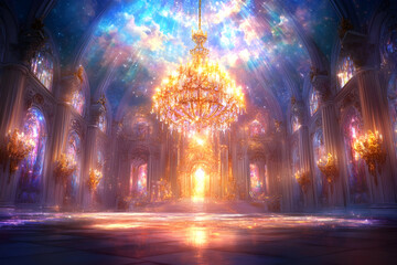 Celestial Chandelier Illuminates Grand Palace Hall
