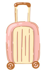 Cute Travel Suitcase illustration. Luggage in flat style. Vector.