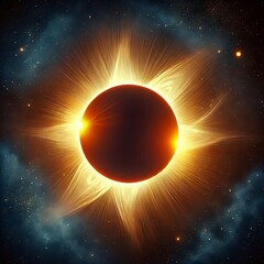 Obraz premium Total Solar Eclipse The Moon completely covers the Sun revealing