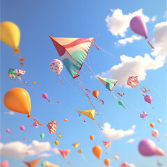 kites are flying AI generated