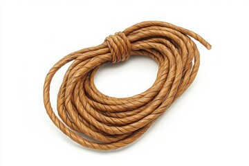 Naklejka premium A lasso rope isolated on a white background creating a minimalist and functional display