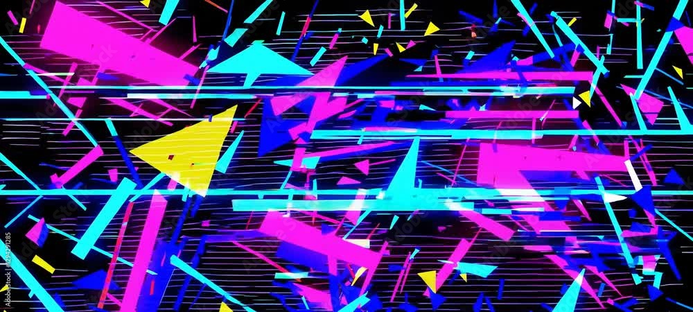 Aufkleber dynamic neon geometric patterns in constant motion with vivid colors