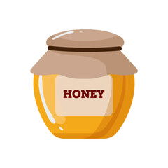 Glossy honey jar with a wooden lid