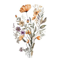 Obraz premium watercolor flowers for decoration