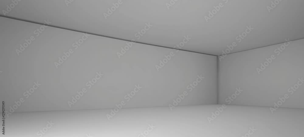 Poster minimalist interior transition from empty room with subtle lighting shift
