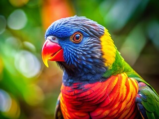 Naklejka premium Quirky Bird: Mismatched Features, Large Body, Tiny Wings, Big Beak, Colorful Feathers