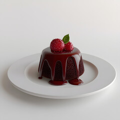 lava cake with melted chocolate AI generated