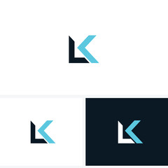 Abstract LK KL letter simple style logo design vector template
