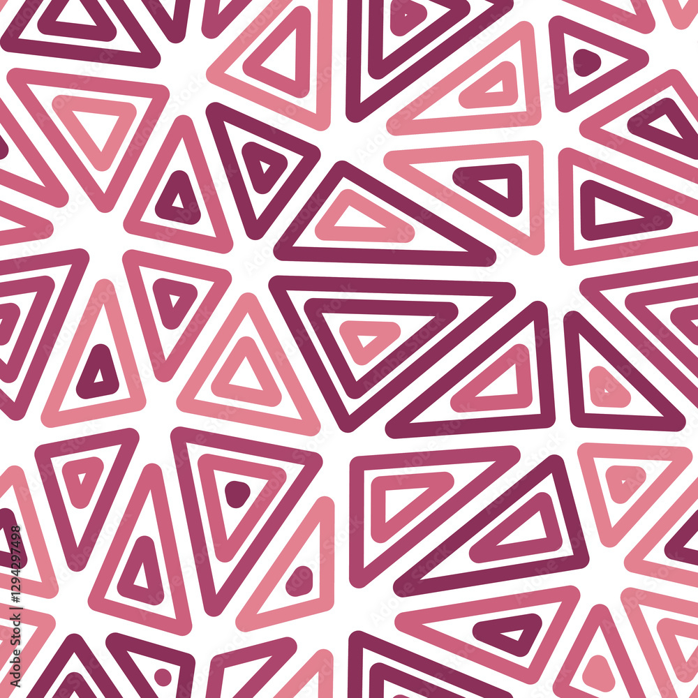 Poster tileable abstract background. multiple repeated inner triangles. big triangles size. mono tone color