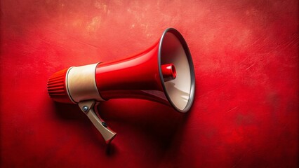 Red Background Megaphone Protest Rally Loudspeaker Announcement