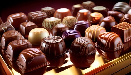 Obraz premium Celebrate the intricate artistry of gourmet chocolate. 